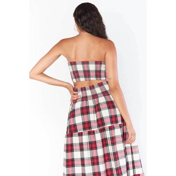 NEW SHOW ME YOUR MUMU bow top in winter plaid - Picture 3 of 4